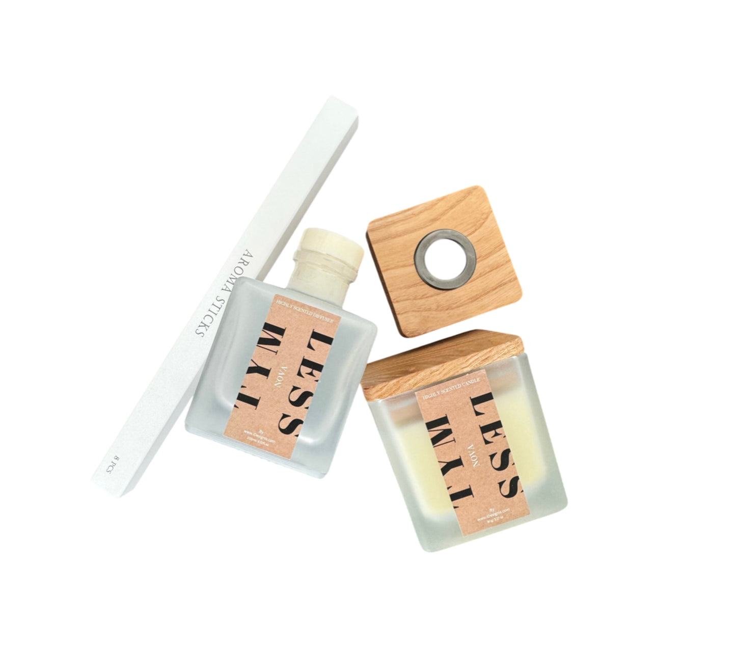 Aromatic Home Spa Set - Musk Reed Diffuser with Relaxing Candle Duo