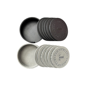 Sleek Coaster Set: 6 Waterproof and Heat-Resistant Drink Coasters with Holder Sleek Coaster Set