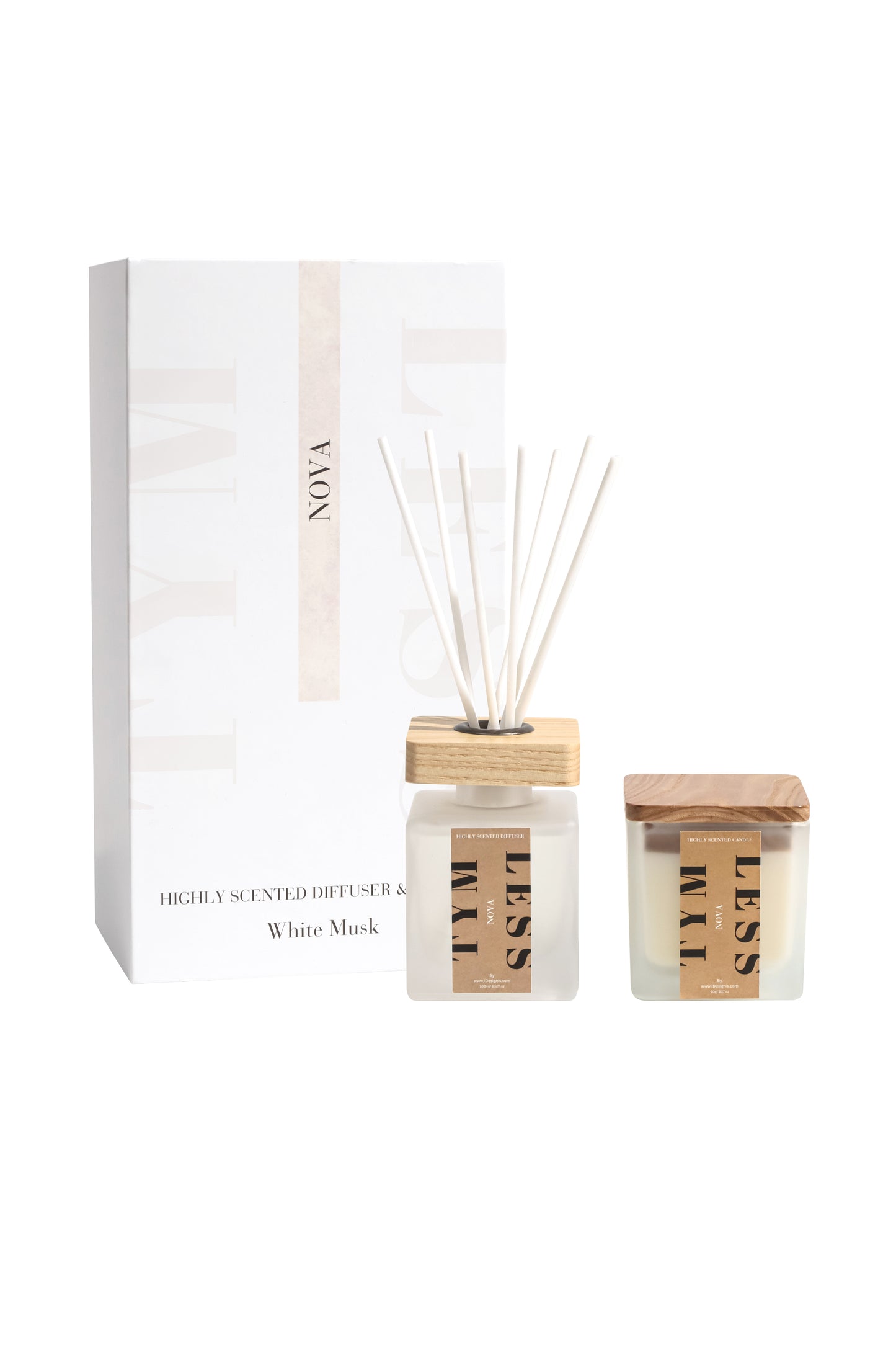 Musk Reed Diffuser and Scented Candle Aroma Set Gift Set - TYMLESS
